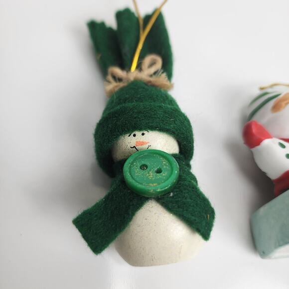 Vintage BOA Jack In The Box Christmas Bell- Taiwan & Handmade Green Snowman Lot - Picture 3 of 11